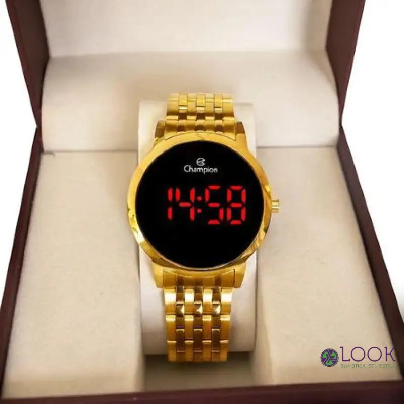 Relógio Champion Digital Led Vermelho Dourado. Relógio Champion Feminino Digital Led Vermelho Dourado