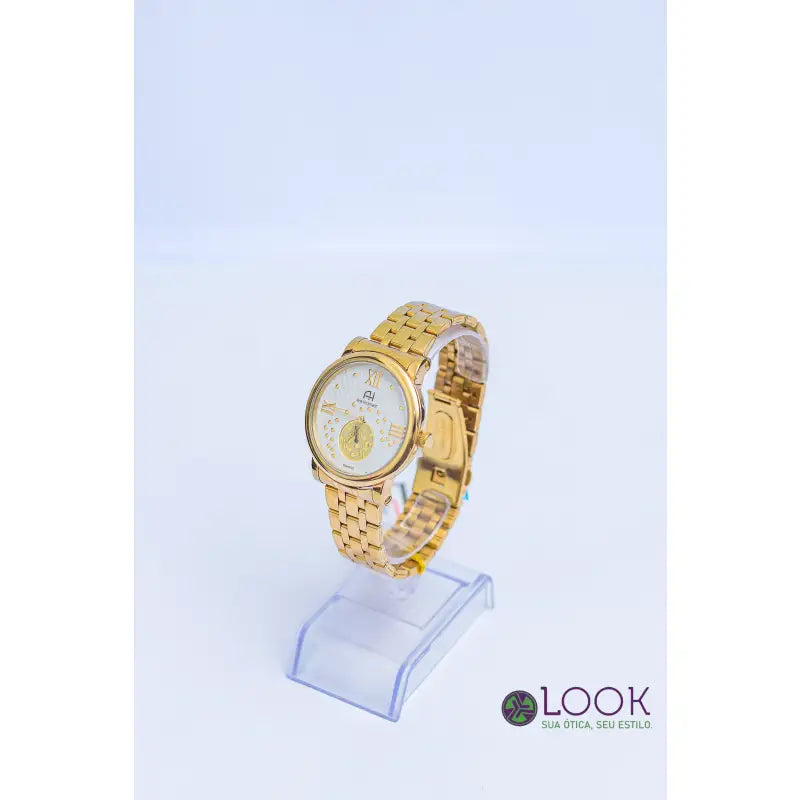 Relógio Ana Hickmann Aço Dourado Cor do fundo Branco. Relógio Ana Hickmann Feminino Aço Dourado Cor do fundo Branco