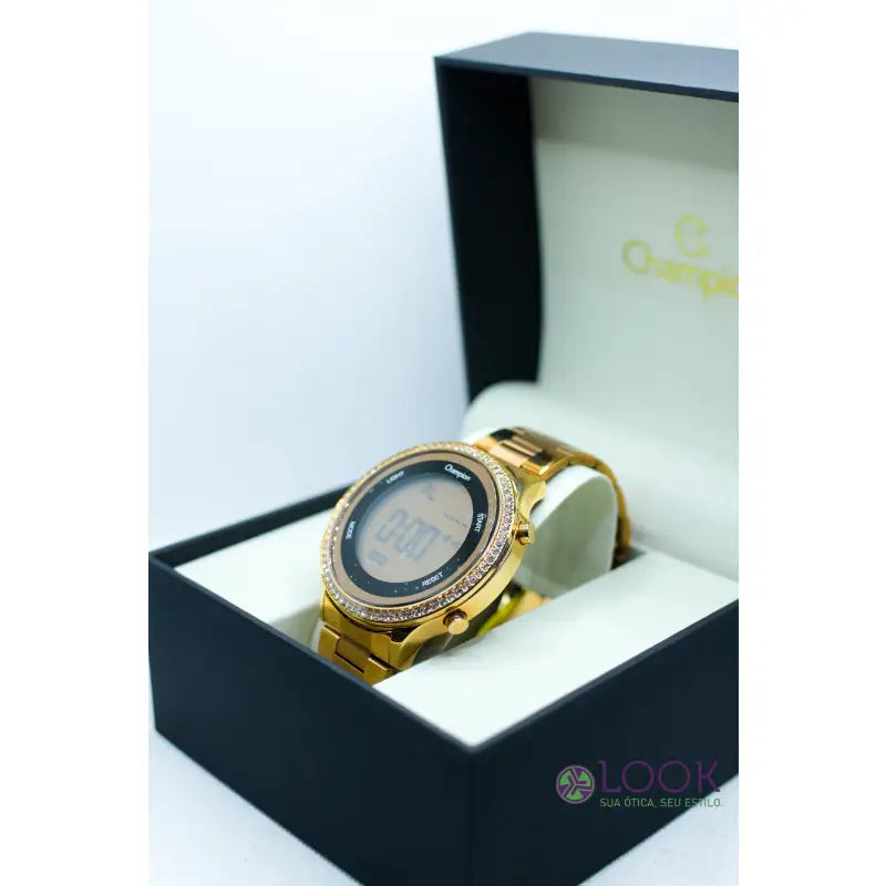 Relógio Champion Digital com Pulseira em Aço e Caixa em Metal CH40222H Relógio Champion Digital com Pulseira em Aço e