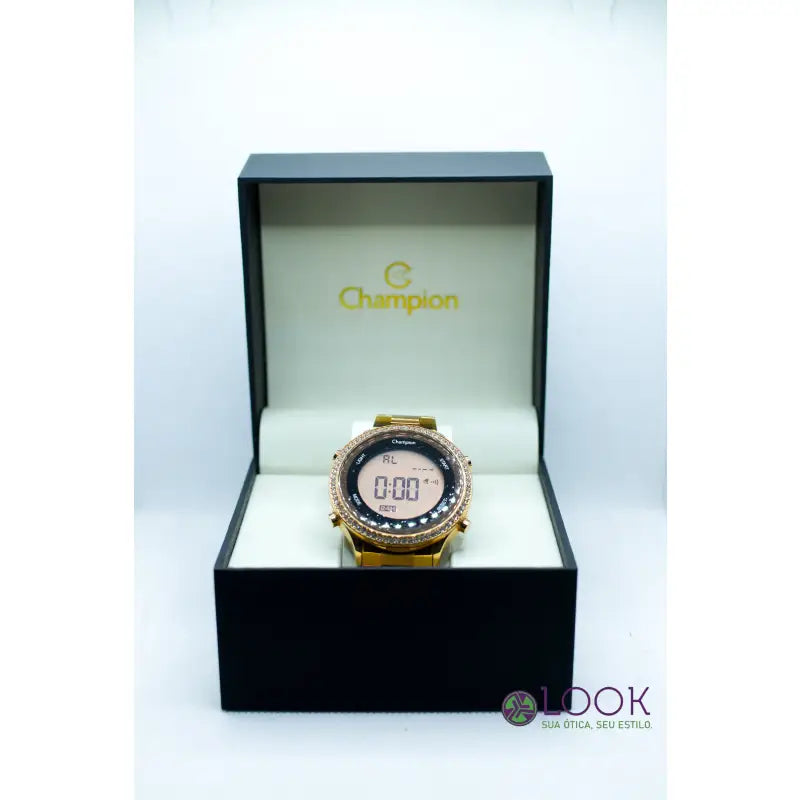Relógio Champion Digital com Pulseira em Aço e Caixa em Metal CH40222H Relógio Champion Digital com Pulseira em Aço e