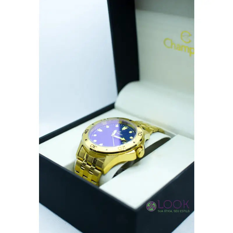 Relógio Masculino Champion Dourado Casual Original Prova D’água Relógio Masculino Champion Dourado Casual Original