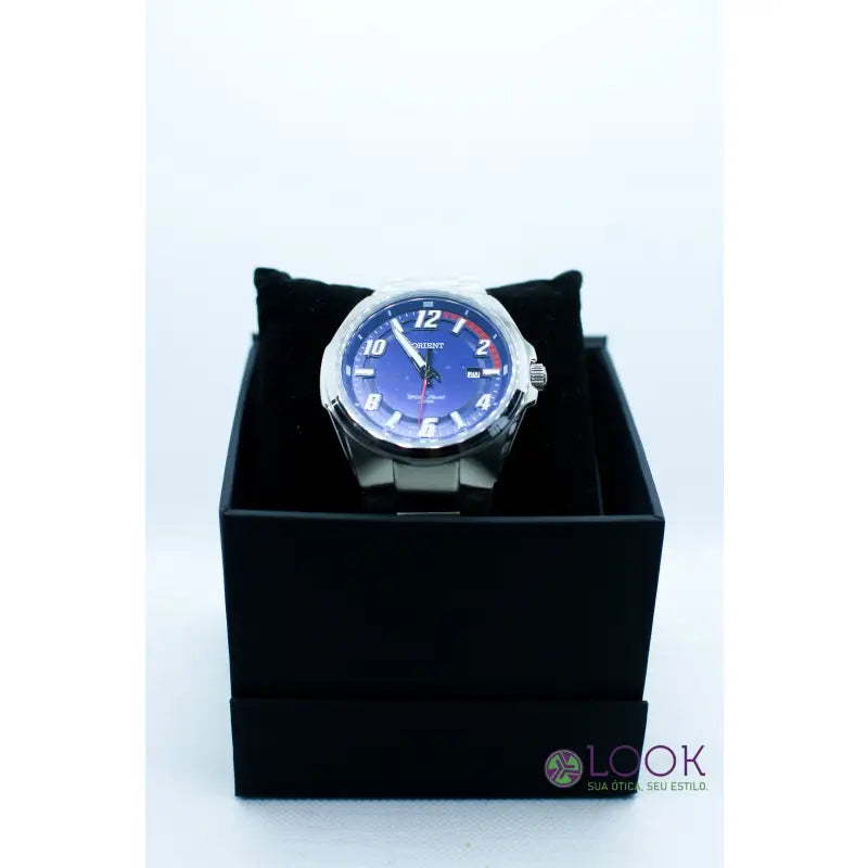 Relógio ORIENT Masculino Azul Prata MBSS1336 D2SX Relógio ORIENT Masculino Azul Prata MBSS1336 D2SX